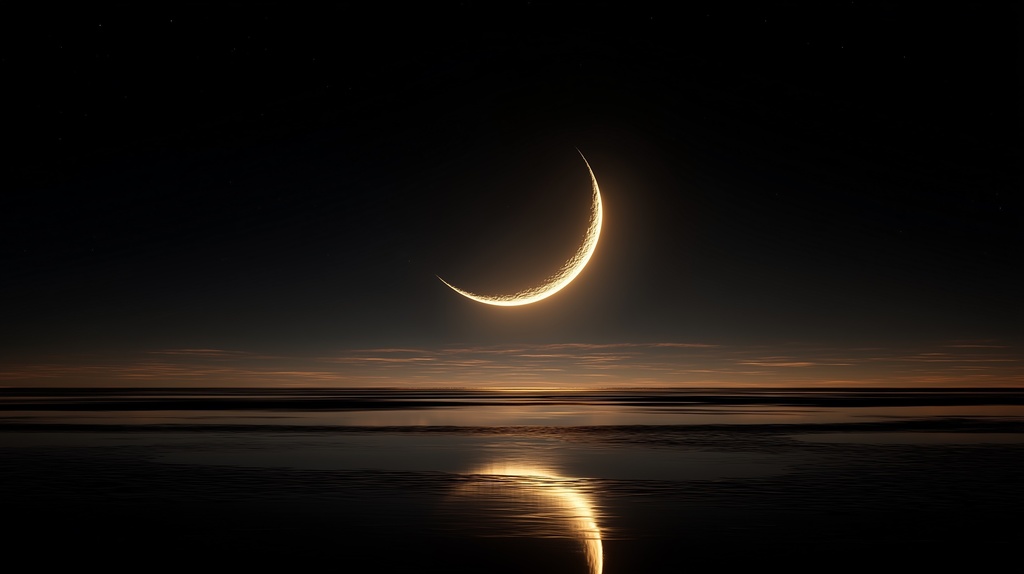 幻想的な空と雲の背景素材【高画質10枚】Vol.116〈三日月編〉