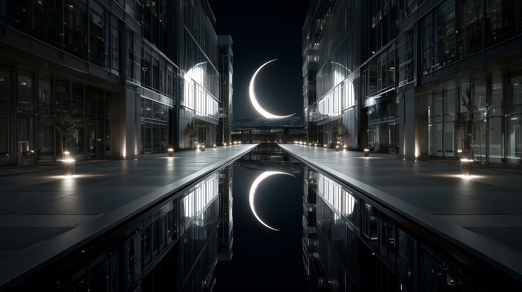 幻想的な空と雲の背景素材【高画質10枚】Vol.116〈三日月編〉