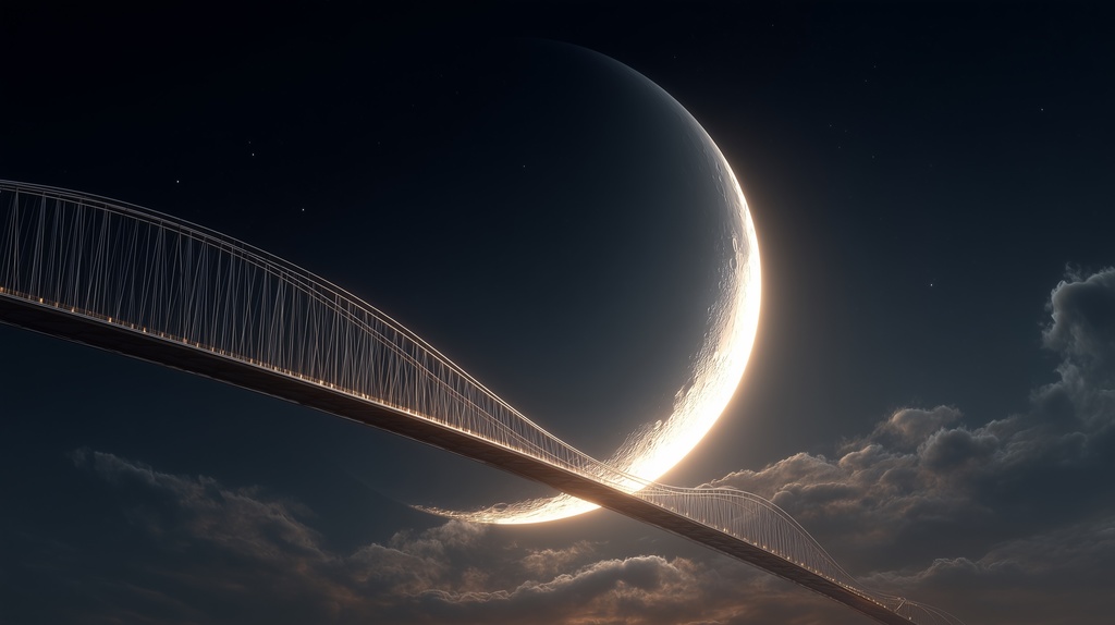 幻想的な空と雲の背景素材【高画質10枚】Vol.117〈三日月編〉