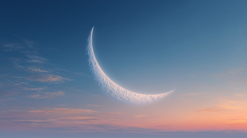 幻想的な空と雲の背景素材【高画質10枚】Vol.117〈三日月編〉