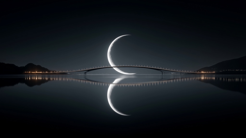 幻想的な空と雲の背景素材【高画質10枚】Vol.118〈三日月編〉