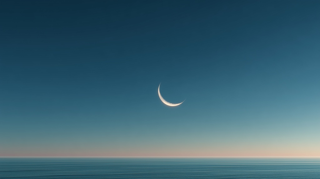 幻想的な空と雲の背景素材【高画質10枚】Vol.118〈三日月編〉