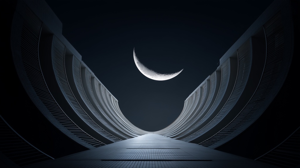 幻想的な空と雲の背景素材【高画質10枚】Vol.118〈三日月編〉