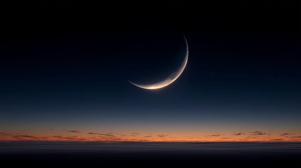 幻想的な空と雲の背景素材【高画質10枚】Vol.119〈三日月編〉