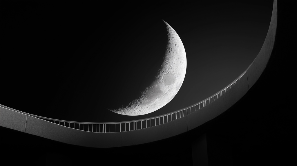 幻想的な空と雲の背景素材【高画質10枚】Vol.119〈三日月編〉