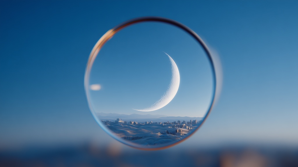 幻想的な空と雲の背景素材【高画質10枚】Vol.119〈三日月編〉