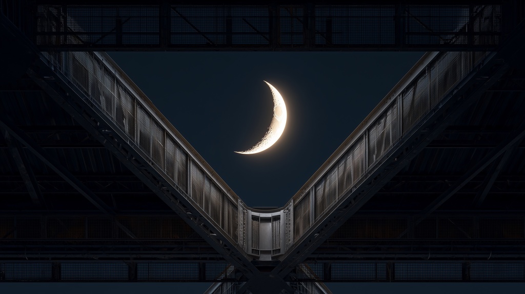 幻想的な空と雲の背景素材【高画質10枚】Vol.119〈三日月編〉