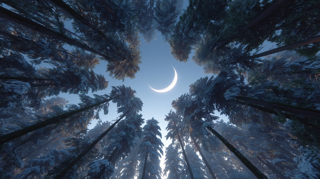 幻想的な空と雲の背景素材【高画質10枚】Vol.120〈三日月編〉