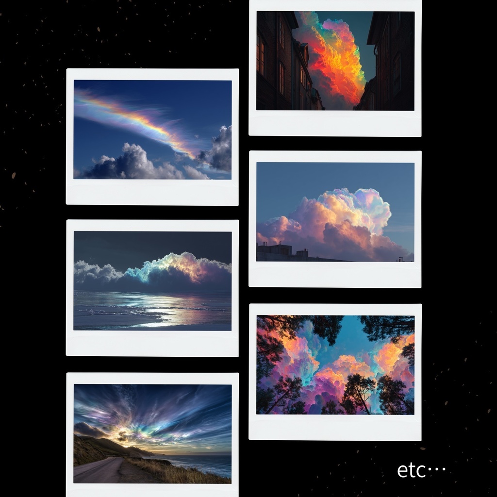 幻想的な空と雲の背景素材【Vol.51~60:彩雲編/100枚まとめ売り】