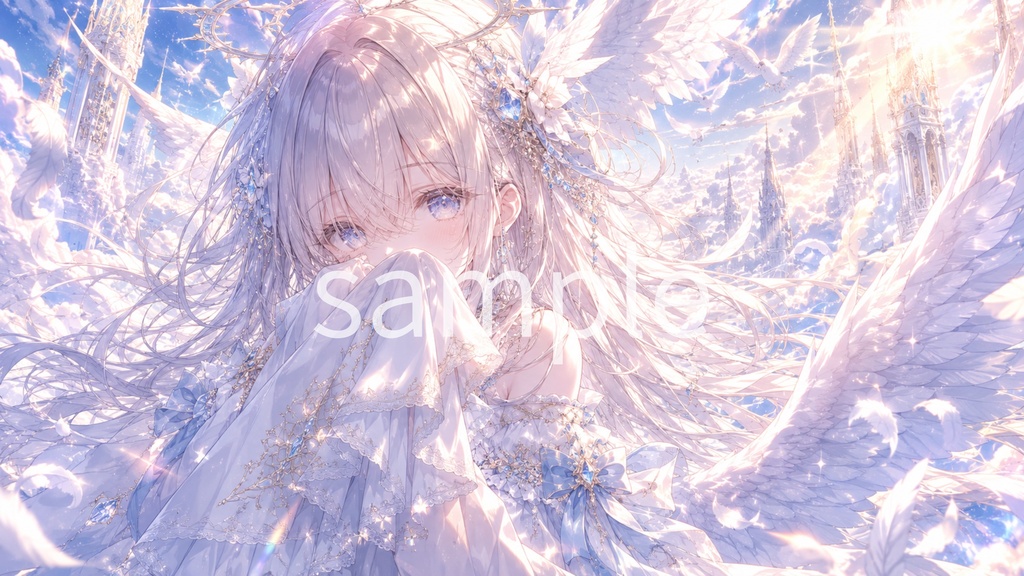 美少女天使イラスト（素材・背景・壁紙）