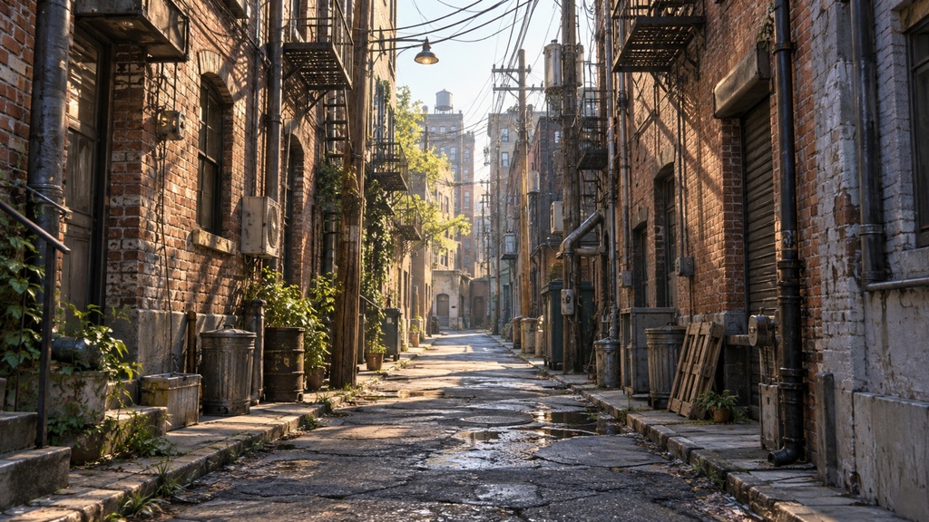 世界の路地裏(朝・昼編)|背景素材10枚セット|Vol.178
