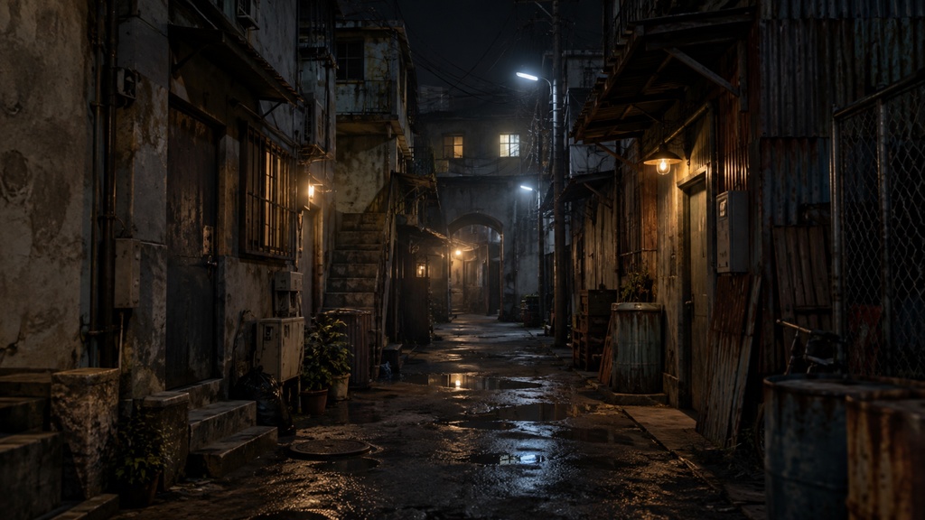 世界の路地裏(夜編)|背景素材10枚セット|Vol.181