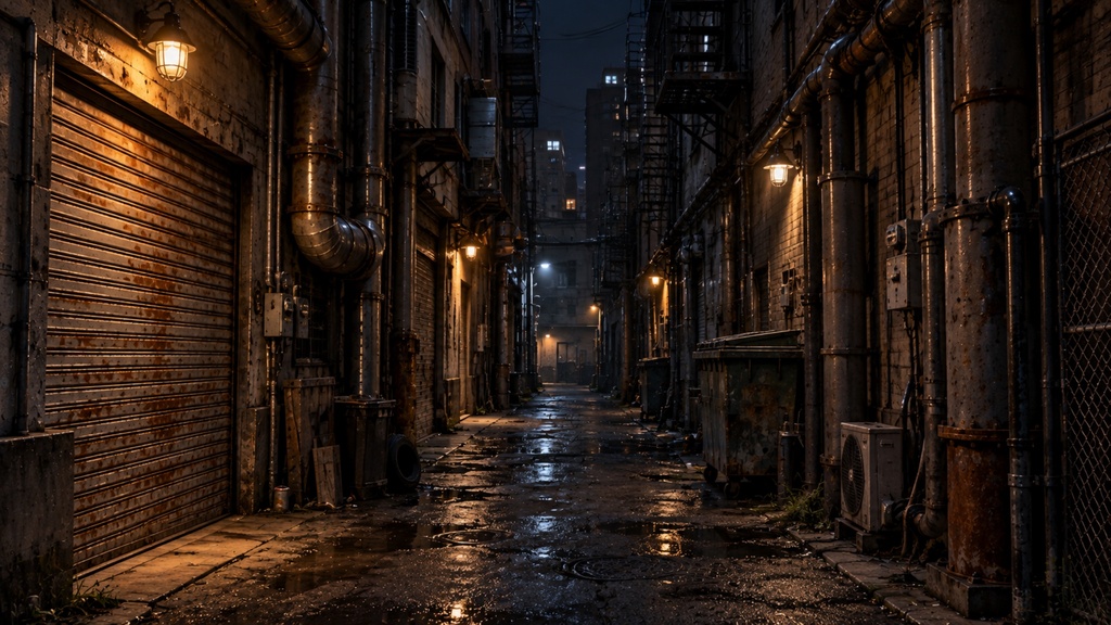 世界の路地裏(夜編)|背景素材10枚セット|Vol.181