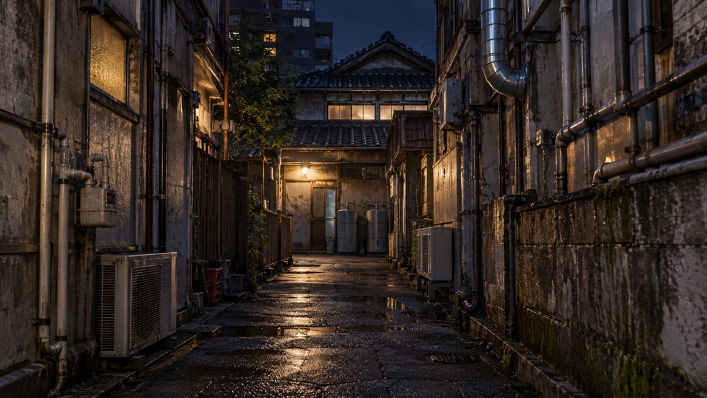 世界の路地裏(夜編)|背景素材10枚セット|Vol.182