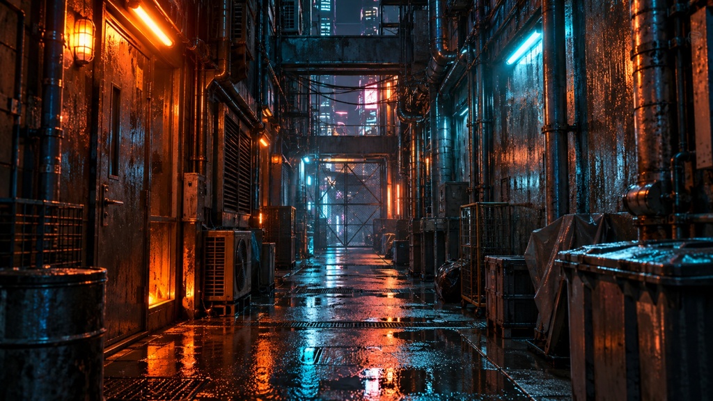 世界の路地裏(夜編)|背景素材10枚セット|Vol.183