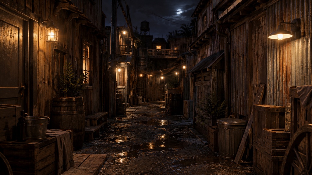 世界の路地裏(夜編)|背景素材10枚セット|Vol.183
