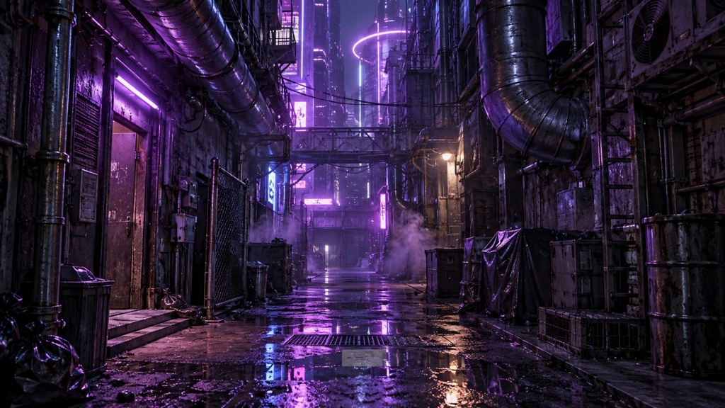 世界の路地裏(夜編)|背景素材10枚セット|Vol.184