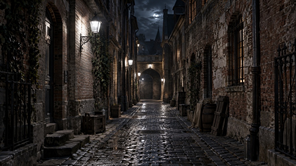 世界の路地裏(夜編)|背景素材10枚セット|Vol.184