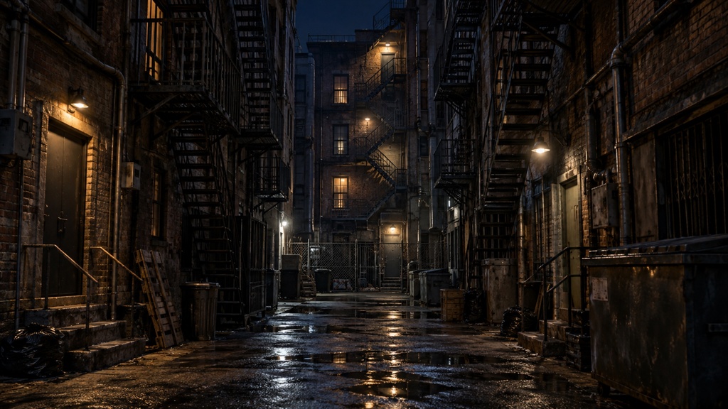 世界の路地裏(夜編)|背景素材10枚セット|Vol.184