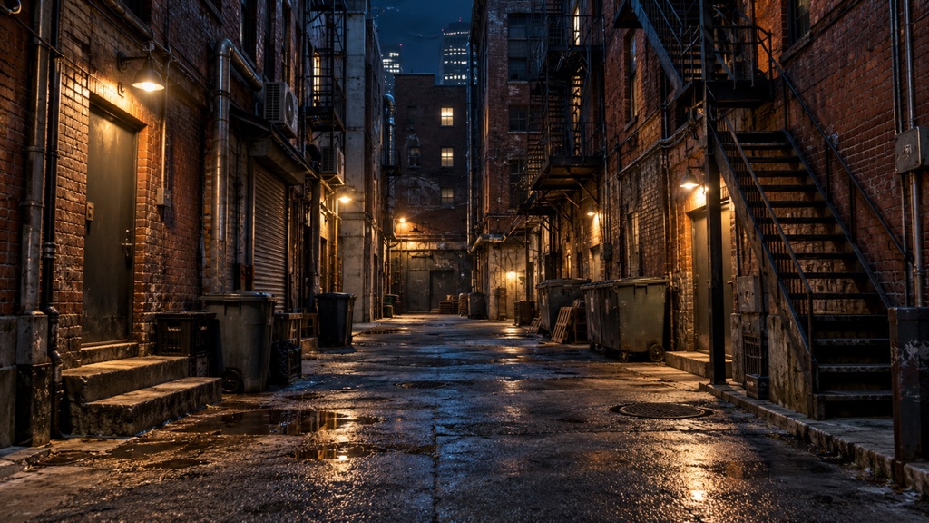 世界の路地裏(夜編)|背景素材10枚セット|Vol.185