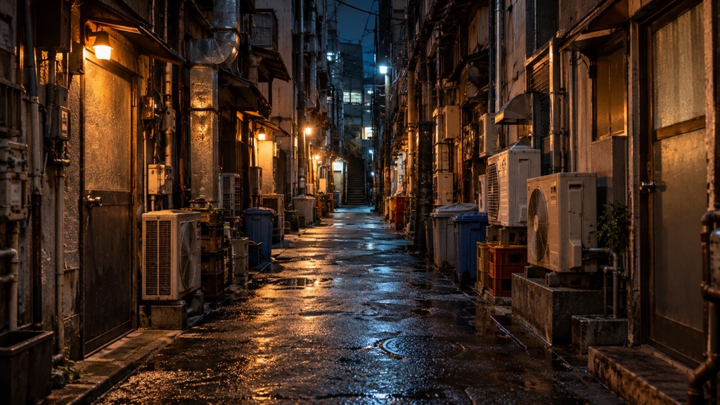 世界の路地裏(夜編)|背景素材10枚セット|Vol.185