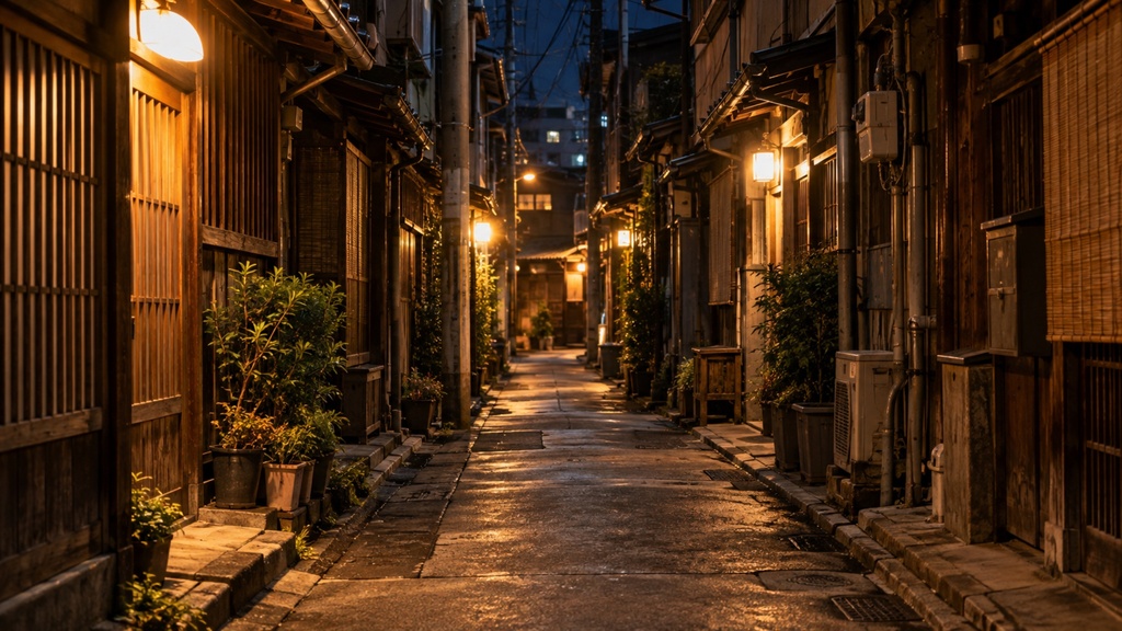 世界の路地裏(夜編)|背景素材10枚セット|Vol.186