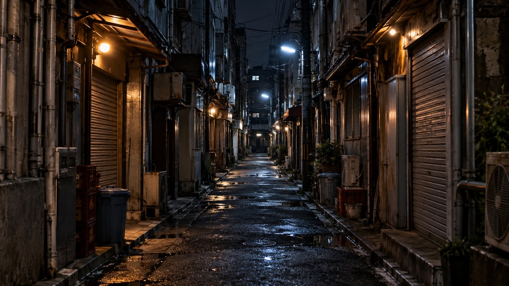 世界の路地裏(夜編)|背景素材10枚セット|Vol.188