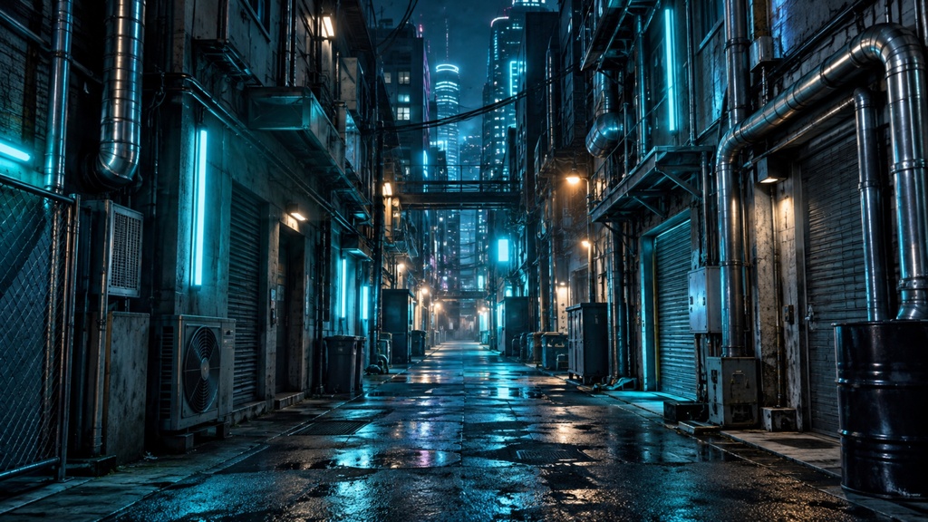 世界の路地裏(夜編)|背景素材10枚セット|Vol.188