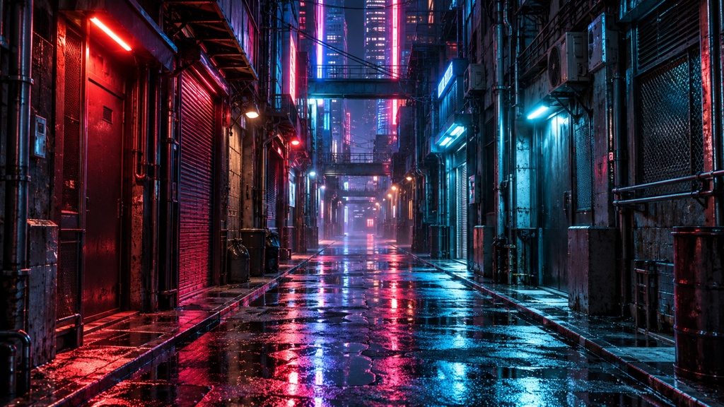 世界の路地裏(夜編)|背景素材10枚セット|Vol.189