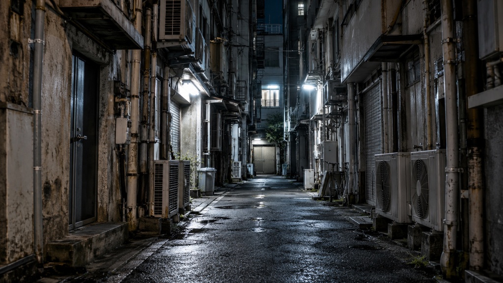 世界の路地裏(夜編)|背景素材10枚セット|Vol.190