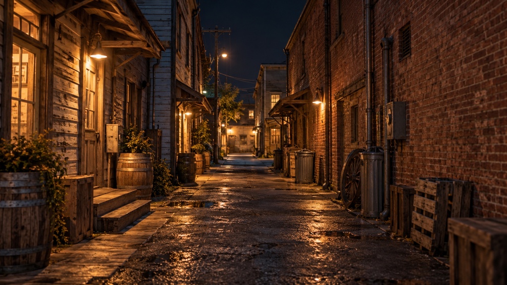 世界の路地裏(夜編)|背景素材10枚セット|Vol.190