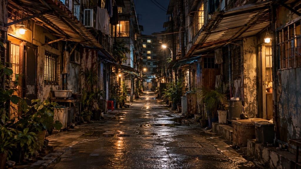世界の路地裏(夜編)|背景素材10枚セット|Vol.190
