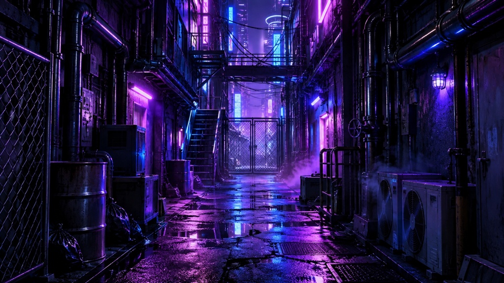 世界の路地裏(夜編)|背景素材10枚セット|Vol.190