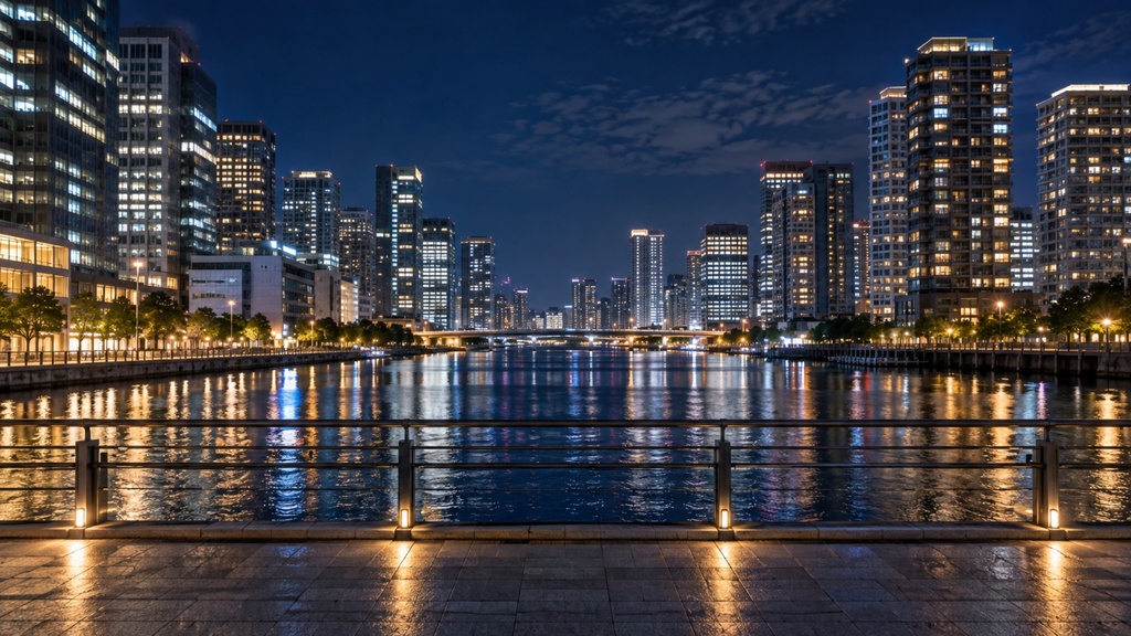 夜景の見える場所|背景素材10枚セット|Vol.211