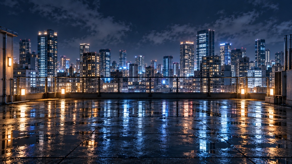 夜景の見える場所|背景素材10枚セット|Vol.211