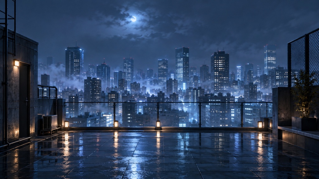 夜景の見える場所|背景素材10枚セット|Vol.212