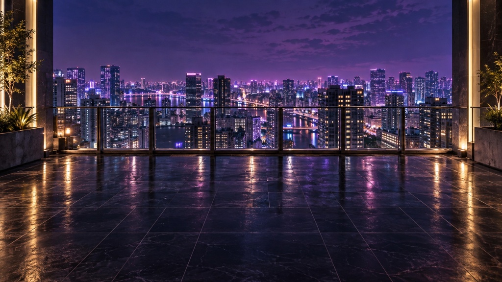 夜景の見える場所|背景素材10枚セット|Vol.212