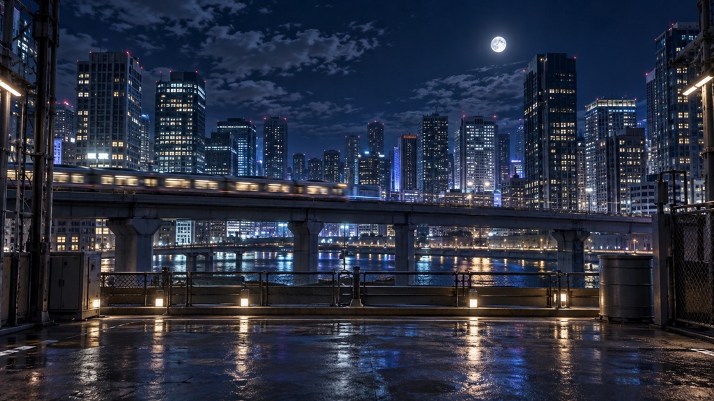 夜景の見える場所|背景素材10枚セット|Vol.214