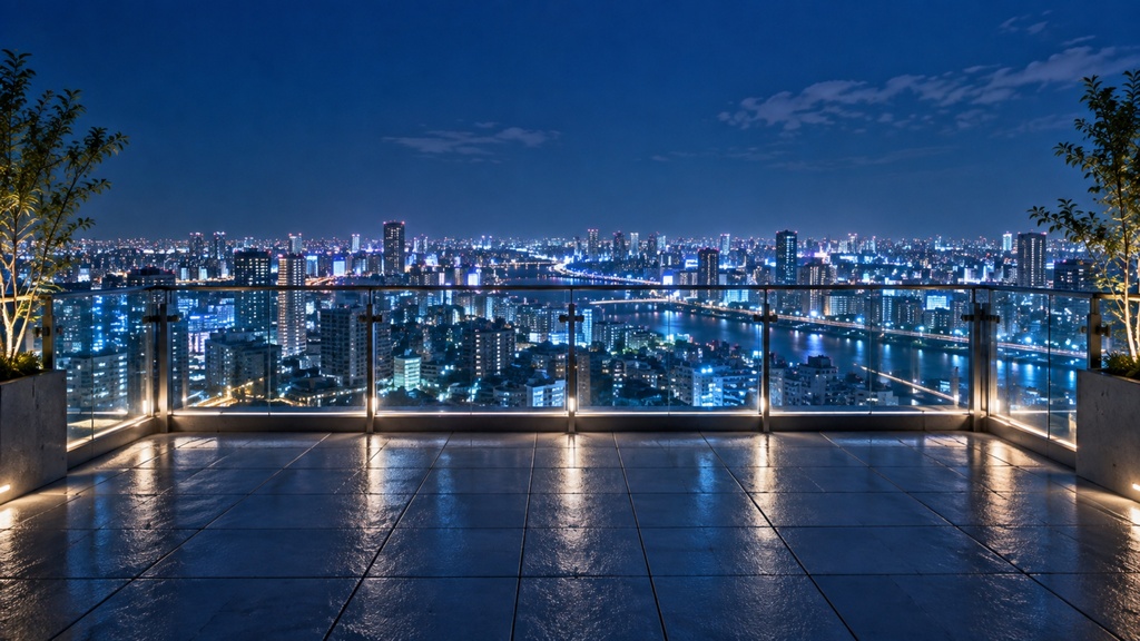 夜景の見える場所|背景素材10枚セット|Vol.215
