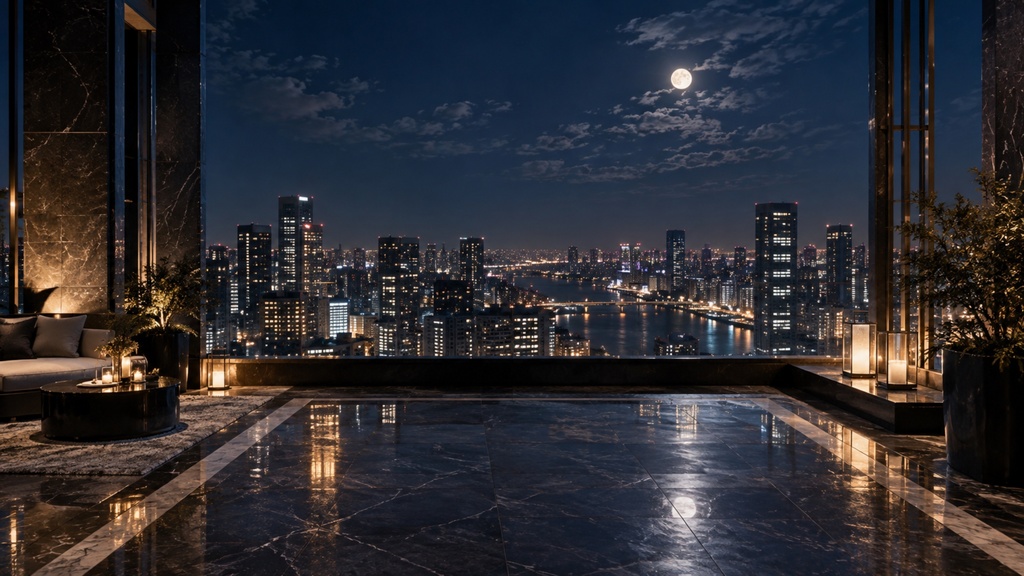 夜景の見える場所|背景素材10枚セット|Vol.217