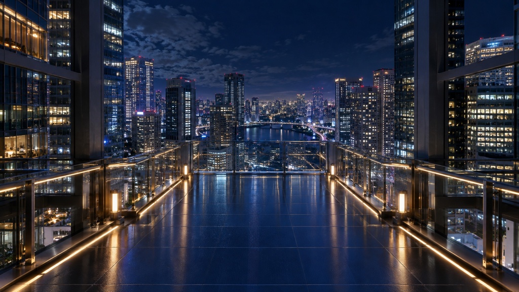 夜景の見える場所｜背景素材10枚セット｜Vol.217