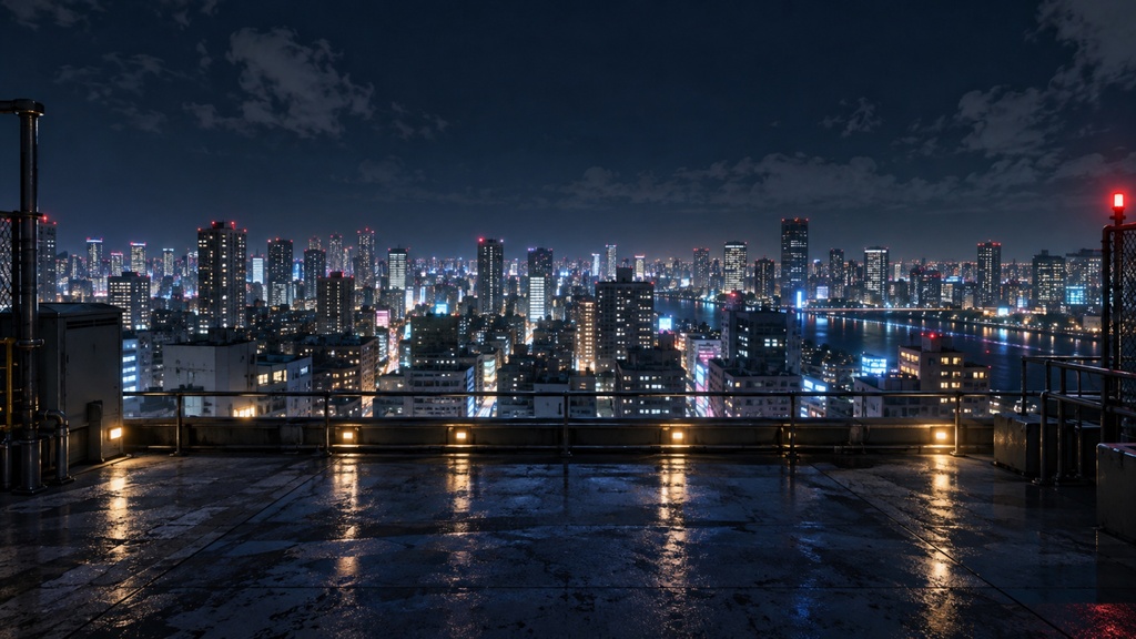 夜景の見える場所|背景素材10枚セット|Vol.217