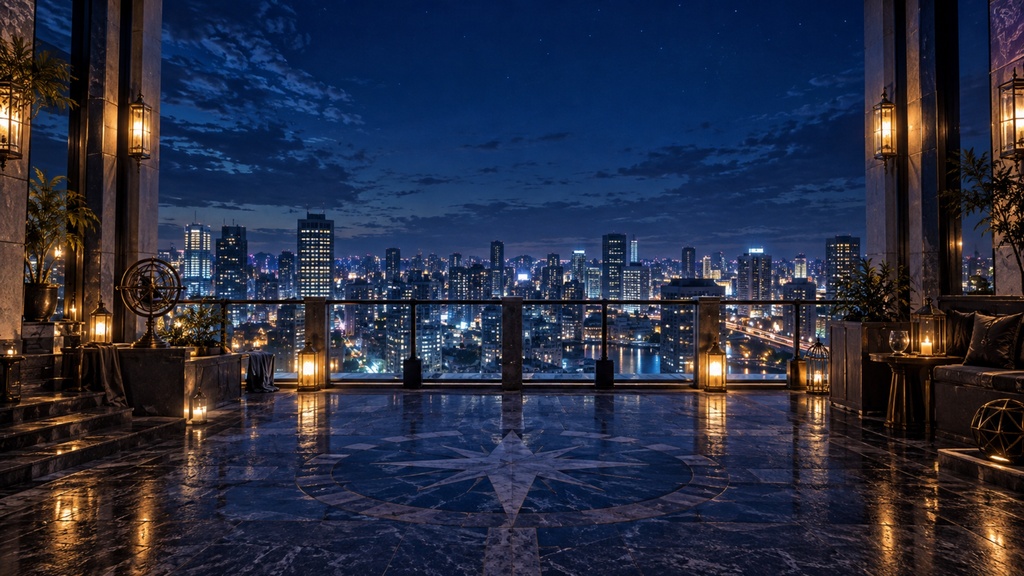 夜景の見える場所|背景素材10枚セット|Vol.217