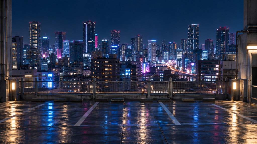 夜景の見える場所|背景素材10枚セット|Vol.218