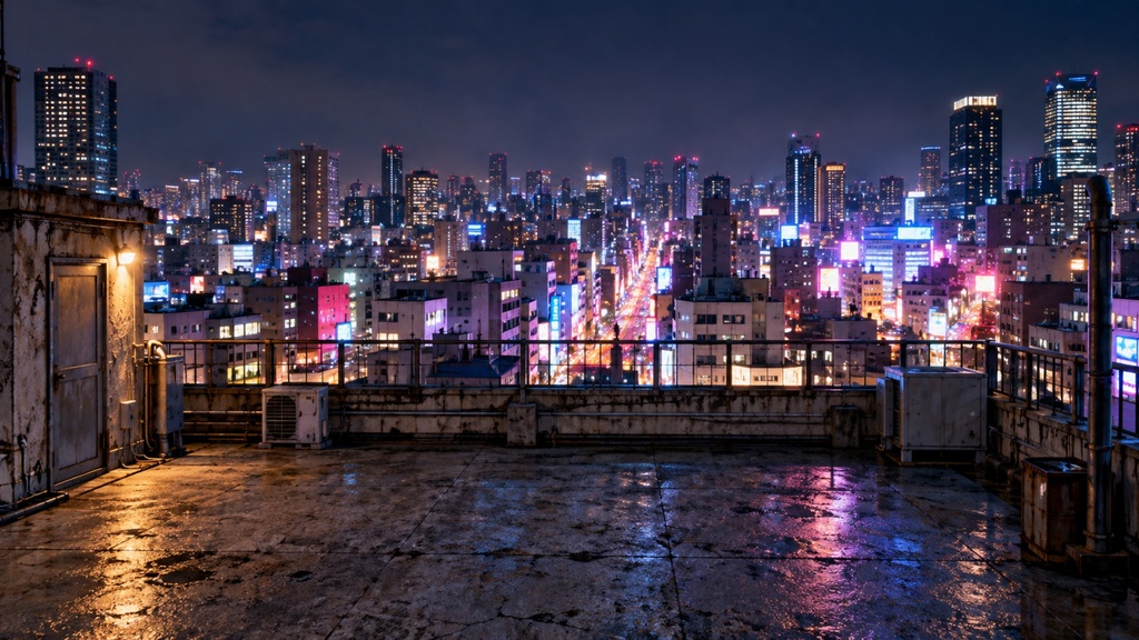 夜景の見える場所｜背景素材10枚セット｜Vol.218