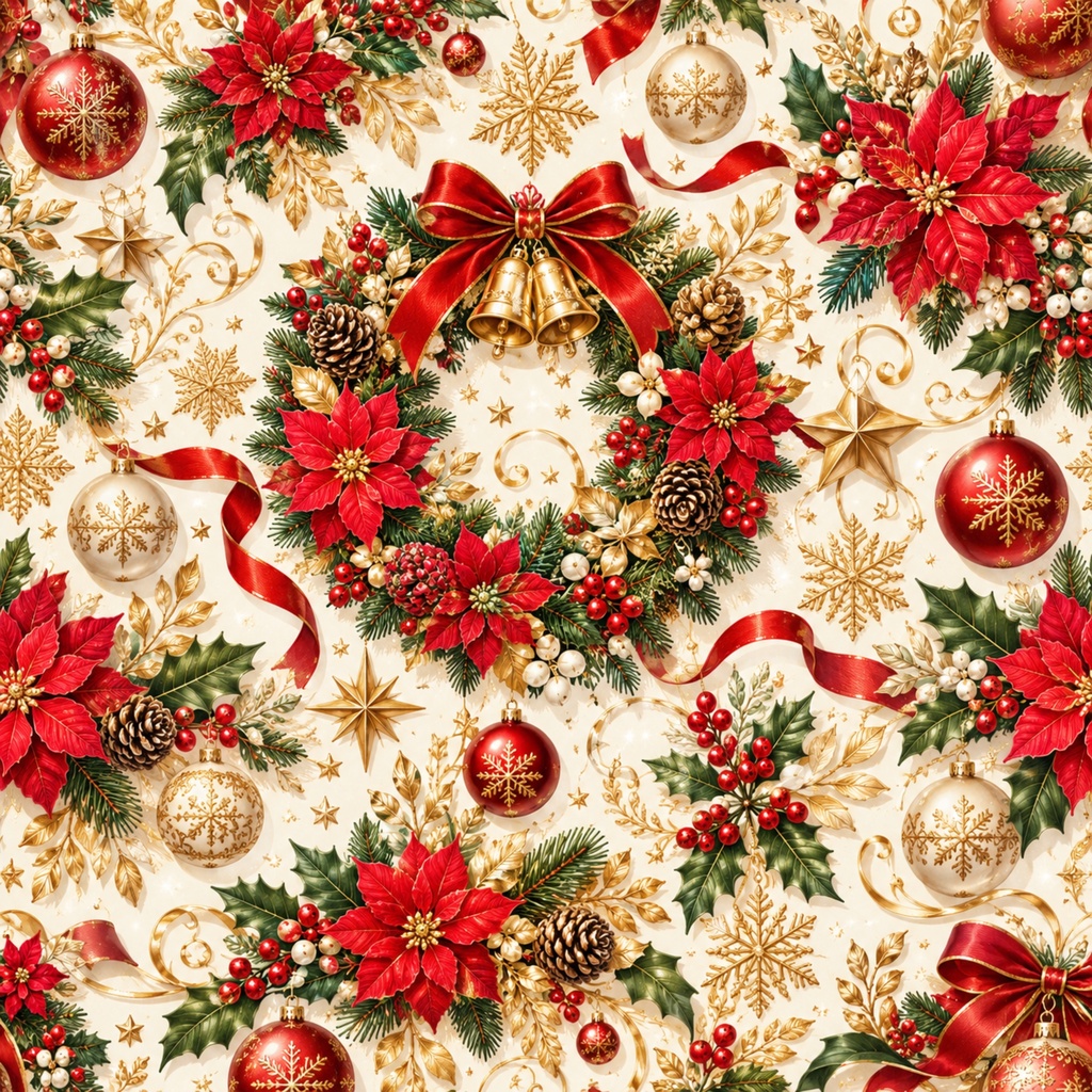 クリスマス柄デジタルペーパー|背景素材10枚セット|Vol.246