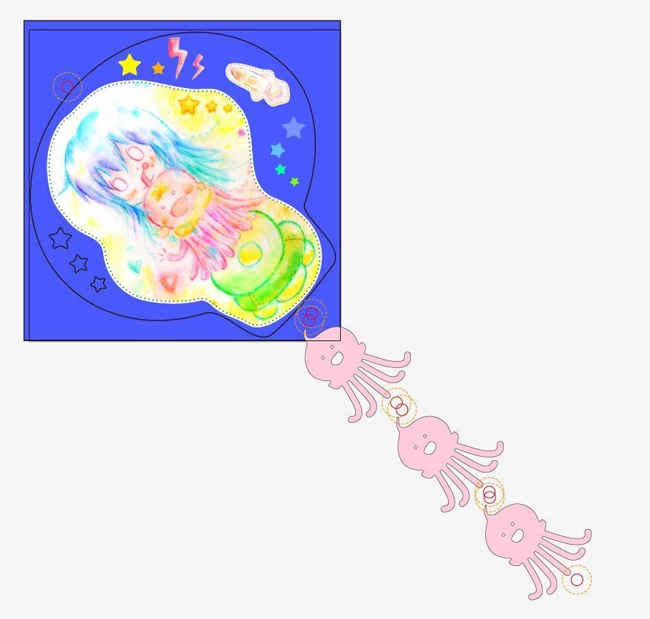 星屑テレパス 海果ちゃん4連キーホルダー