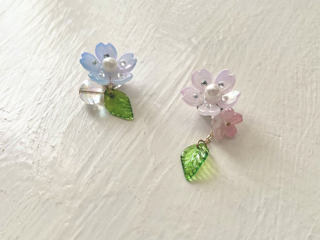 ぬいちゃん用桜ピアス