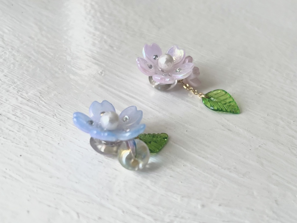 ぬいちゃん用桜ピアス