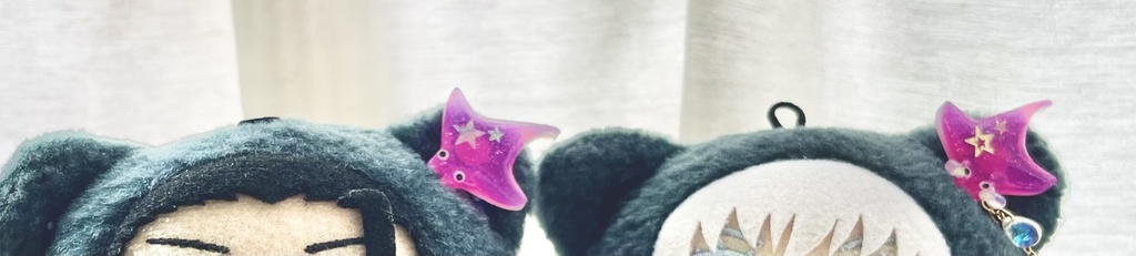 ぬい用ピンクマンタのピアス